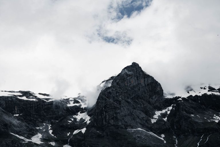 cloud over peaks of mountains